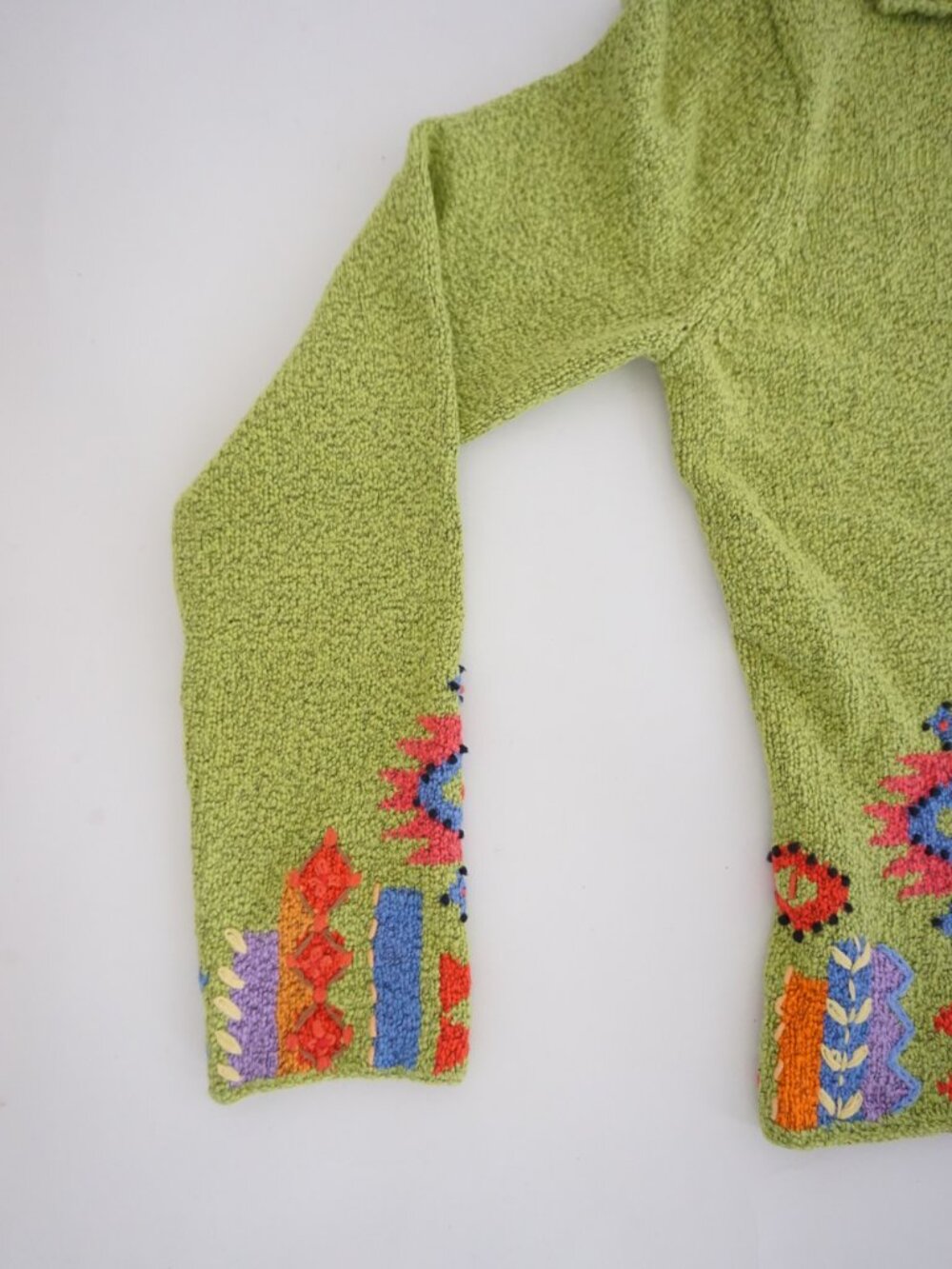 Vintage NorthStyle Green Southwestern Embroidered Button Cotton Blend Cardigan S - Picture 7 of 11